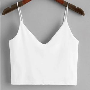 White crop cami top